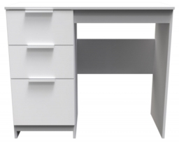 Plymouth White Gloss Single Pedestal Dressing Table - thumbnail 1