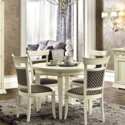 Camel Treviso Day White Ash Italian Round Extending Dining Table and Chairs - thumbnail 1