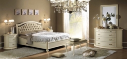 Camel Siena Ivory Italian Leather Padded Bench - thumbnail 2