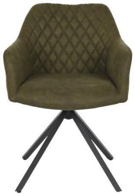 Loft Green Fabric Swivel Dining Chair