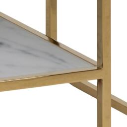 Alisma White Marble Effect Coffee Table with Gold Legs - thumbnail 5