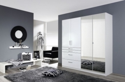 Homburg 4 Door Combi Wardrobe in White - W 181cm - thumbnail 1