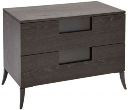 Gillmore Space Fitzroy Charcoal 2 Drawer Wide Bedside Cabinet - thumbnail 1