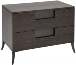 Gillmore Space Fitzroy Charcoal 2 Drawer Wide Bedside Cabinet