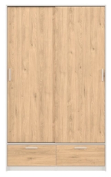 Line White and Oak Effect 2 Door 2 Drawer Sliding Wardrobe - thumbnail 4