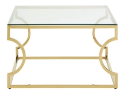 Allure  Glass Coffee Table with Gold Curved Base