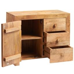 Dakota Sideboard - 1 Door 3 Drawer - Small - Light Mango Wood - thumbnail 2