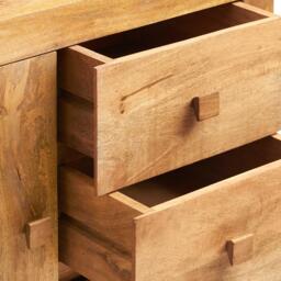 Dakota Sideboard - 1 Door 3 Drawer - Small - Light Mango Wood - thumbnail 4