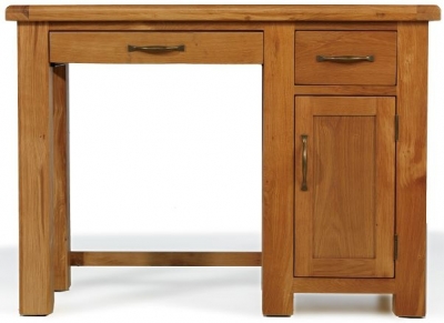 Arles Oak Single Pedestal Computer Desk - 1 Drawer - image 1