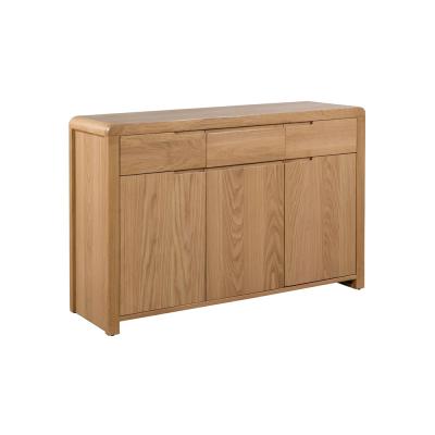 Curve Oak 130cm Medium 3 Door Sideboard - image 1