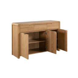 Curve Oak 130cm Medium 3 Door Sideboard - thumbnail 2