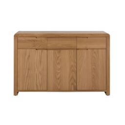 Curve Oak 130cm Medium 3 Door Sideboard - thumbnail 3