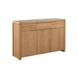 Curve Oak 130cm Medium 3 Door Sideboard - thumbnail 1