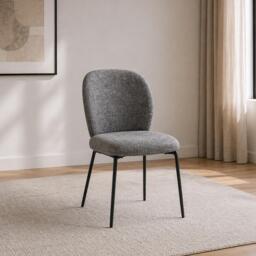 Faro Dining Chairs - Set of 2 - Fabric - Charcoal - thumbnail 1