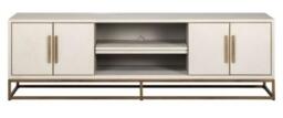 Whitebone Verona Grey Oak and Brass 4 Door TV Unit