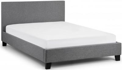 Rialto Light Grey Linen Fabric Bed - Comes in Single, Double and King Size Options - image 1