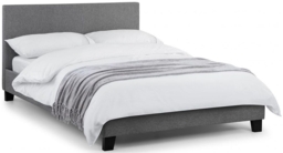 Rialto Light Grey Linen Fabric Bed - Comes in Single, Double and King Size Options - thumbnail 3