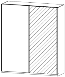 Essensa 2 Door Sliding Wardrobe in White and Basalt Glass - W 181cm - thumbnail 2