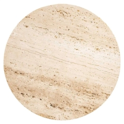 Avalon Travertine Stone and Black Round Side Table (Set of 2) - thumbnail 2