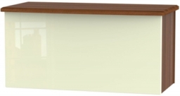 Knightsbridge Blanket Box - High Gloss Cream and Noche Walnut