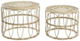 Urban Natural Rattan Set of 2 Round Side Tables - thumbnail 1