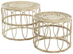 Urban Natural Rattan Set of 2 Round Side Tables - thumbnail 2