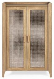 Sydney Faux Rattan 2 Door Shoe Cupboard