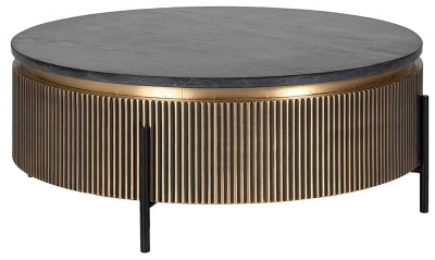 Ironville Gold Drum Round Coffee Table - image 1