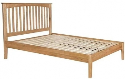 Lowell Natural Oak Bed Frame, Low Foot End with Slatted Headboard - image 1
