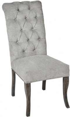 Hill Interiors Silver Roll Dining Chair with Ring Pull (Sold in Pairs) - image 1
