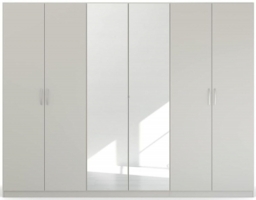 Rauch Pure Quadra-Spin 271cm Grey 6 Door Mirror Wardrobe