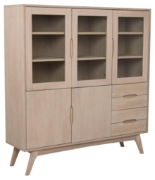 Maceo Oak 5 Door 4 Drawer Display Cabinet - thumbnail 3