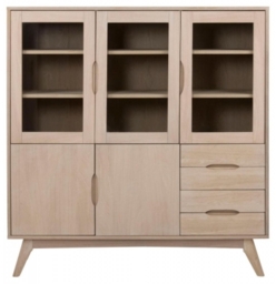 Maceo Oak 5 Door 4 Drawer Display Cabinet