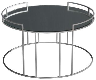 Clearance - Torrance Glass and Silver Round Coffee Table - image 1