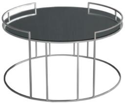 Clearance - Torrance Glass and Silver Round Coffee Table - thumbnail 1