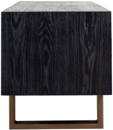 Hunter Black Oak and Gold 2 Drawer TV Unit - thumbnail 3