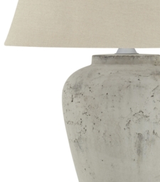 Hill Interiors Darcy Antique White Table Lamp with Linen Shade - thumbnail 2