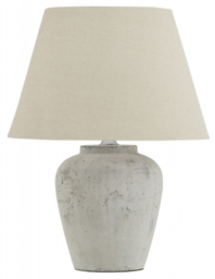 Hill Interiors Darcy Antique White Table Lamp with Linen Shade - thumbnail 1