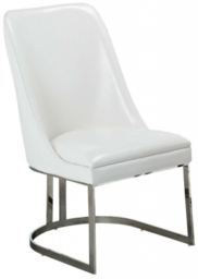 Stone International Greta Leather and Polished Steel Dining Chair