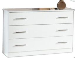 Ambra White Italian 3 Drawer Dresser