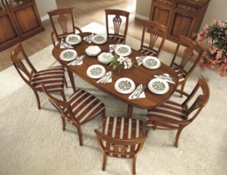 Camel Nostalgia Walnut Italian Oval Extending Dining Set with 2 Chairs and 2 Armchair - thumbnail 2
