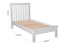 Henley Grey Slatted Bed - Sizes Available - thumbnail 4