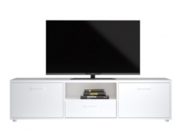 Media White TV Unit with 2 Door 1 Drawer 147cm