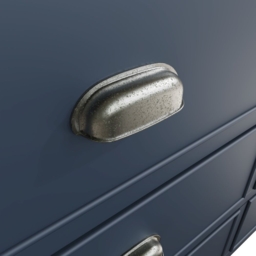 Ringwood Blue Painted 6 Drawer Chest - Oak Top - thumbnail 3