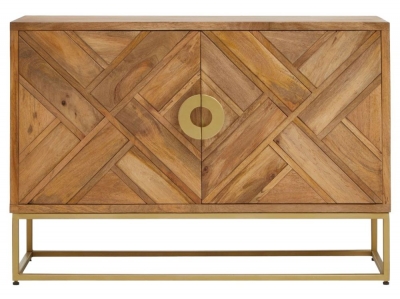 Sedea Natural Mango Wood 2 Door Small Sideboard - 120cm - image 1
