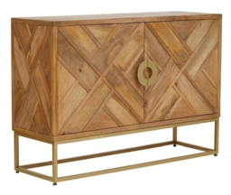 Sedea Natural Mango Wood 2 Door Small Sideboard - 120cm - thumbnail 3