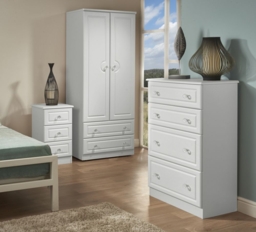 Crystal White Ash 2 Door 2 Drawer Wardrobe - thumbnail 3