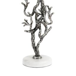 Side Table - Round - Antique Silver Twig Metal and Glass - thumbnail 4