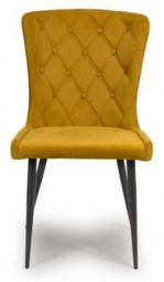 2 x Merlin Yellow Fabric Dining Chair