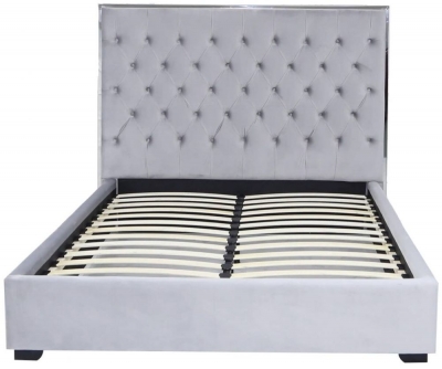 Monaco Grey Velvet 4ft 6in Bed Frame - image 1